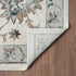 9' Blue And Beige Floral Runner Rug