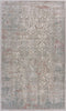 5' X 8' Gray And Red Medallion Distressed Area Rug
