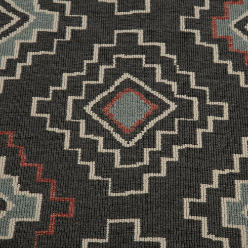 8' X 10' Black And Beige Geometric Area Rug