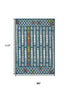 8' X 10' Blue And Ivory Geometric Area Rug