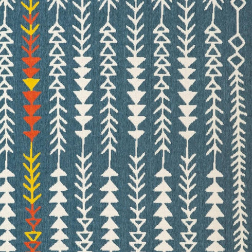 8' X 10' Blue And Ivory Geometric Area Rug