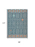 8' X 10' Blue And Ivory Geometric Area Rug
