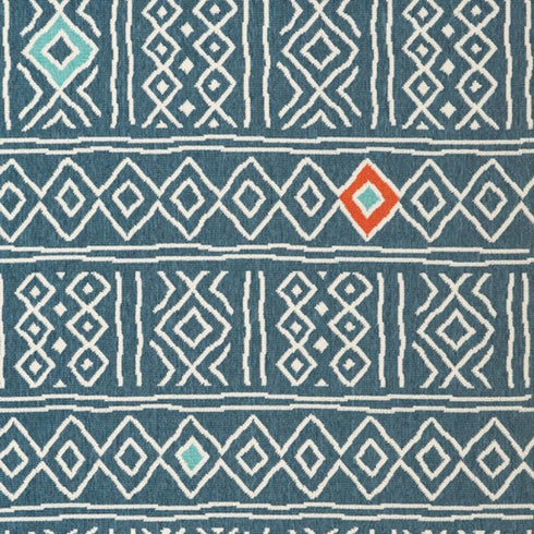 8' X 10' Blue And Ivory Geometric Area Rug