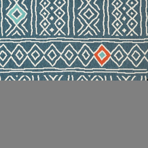 8' X 10' Blue And Ivory Geometric Area Rug