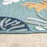 8' Aqua And Beige Coral Round Rug