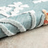 8' Aqua And Beige Coral Round Rug