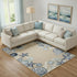 8' X 10' Beige And Blue Coral Area Rug