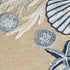 8' X 10' Beige And Blue Coral Area Rug