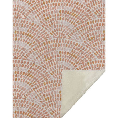 50" X 70" Peach And Ivory Abstract Microfiber Plush Throw Blanket