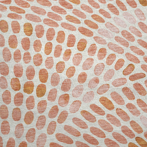 50" X 70" Peach And Ivory Abstract Microfiber Plush Throw Blanket