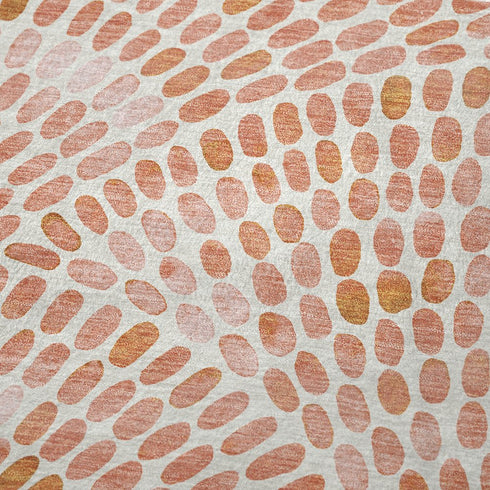 50" X 70" Peach And Ivory Abstract Microfiber Plush Throw Blanket