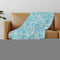 50" X 70" Aqua And Ivory Abstract Microfiber Plush Throw Blanket