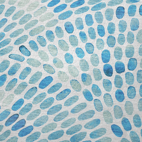50" X 70" Aqua And Ivory Abstract Microfiber Plush Throw Blanket