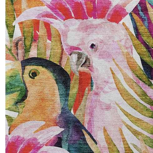50" X 70" Orange Pink And Blue Animal Print Polyester Woven Plush Throw Blanket