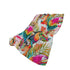 50" X 70" Orange Pink And Blue Animal Print Polyester Woven Plush Throw Blanket