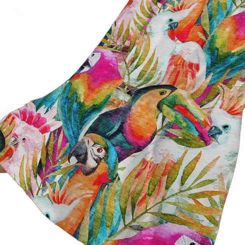 50" X 70" Orange Pink And Blue Animal Print Polyester Woven Plush Throw Blanket