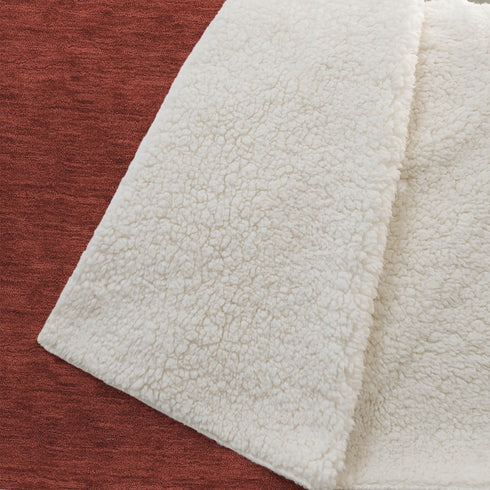 50" X 70" Ruby Red Green And Ivory Floral Polyester Woven Plush Throw Blanket