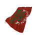50" X 70" Ruby Red Green And Ivory Floral Polyester Woven Plush Throw Blanket