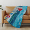 50" X 70" Blue Red And Green Geometric Microfiber Plush Throw Blanket