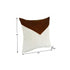 20" Ivory And Brown Color Block Faux Leather Throw Pillow Cover