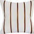 20" Ivory And Brown Striped Faux Leather Throw Pillow Cover