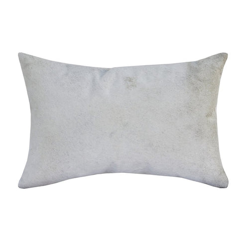 16" X 24" Ivory Lumbar Faux Leather Throw Pillow Cover