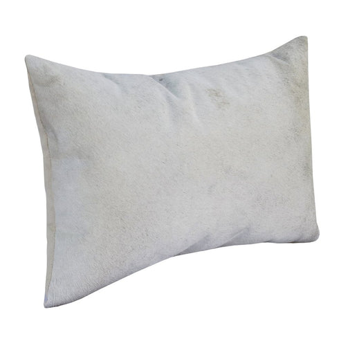 16" X 24" Ivory Lumbar Faux Leather Throw Pillow Cover