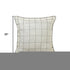 20" Ivory And Black Check Linen Throw Pillow Cover