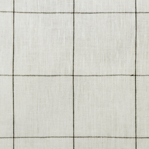 20" Ivory And Black Check Linen Throw Pillow Cover