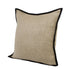 20" Tan And Black Linen Throw Pillow Cover