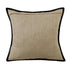 20" Tan And Black Linen Throw Pillow Cover