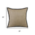 20" Tan And Black Linen Throw Pillow Cover
