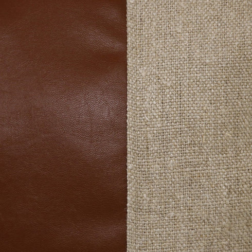 14" X 20" Tan And Brown Lumbar Striped Linen Throw Pillow Cover