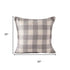 20" Blue And Ivory Plaid Throw Pillow Cover