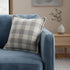 20" Blue And Ivory Plaid Throw Pillow Cover