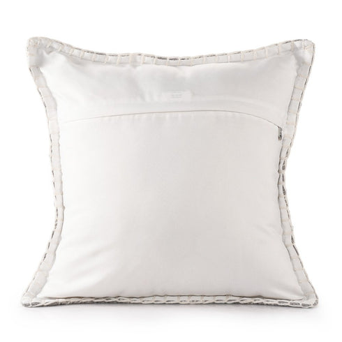 20" Blue And Ivory Plaid Throw Pillow Cover