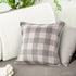 20" Blue And Ivory Plaid Throw Pillow Cover