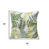20" Green And Yellow Floral Throw Pillow Cover