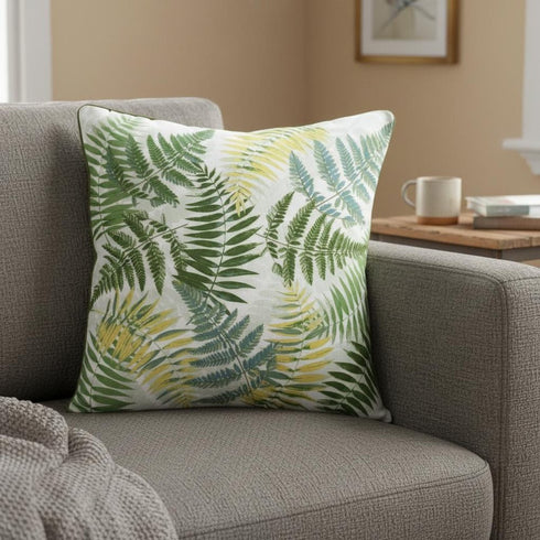 20" Green And Yellow Floral Throw Pillow Cover