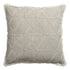 20" Ivory And Gray Geometric Linen Throw Pillow Cover with Fringe Embroidery And Texture