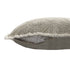 20" Ivory And Gray Geometric Linen Throw Pillow Cover with Fringe Embroidery And Texture