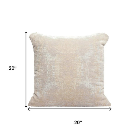 20" Beige And Gray Abstract Polyester Blend Throw Pillow Cover