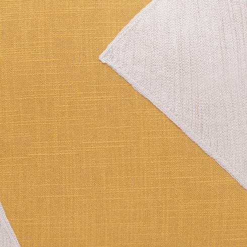 20" Ochre And Ivory Abstract Cotton Throw Pillow Cover