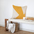 20" Ochre And Ivory Abstract Cotton Throw Pillow Cover