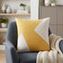 20" Ochre And Ivory Abstract Cotton Throw Pillow Cover