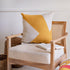20" Ochre And Ivory Abstract Cotton Throw Pillow Cover
