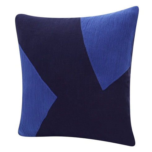 20" Cobalt And Navy Blue Abstract Cotton Throw Pillow Cover