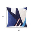 20" Cobalt Navy Blue And White Abstract Cotton Throw Pillow Cover