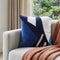 20" Cobalt Navy Blue And White Abstract Cotton Throw Pillow Cover