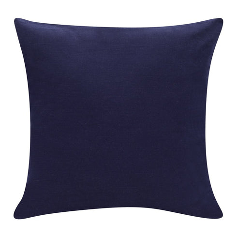 20" Cobalt Navy Blue And White Abstract Cotton Throw Pillow Cover
